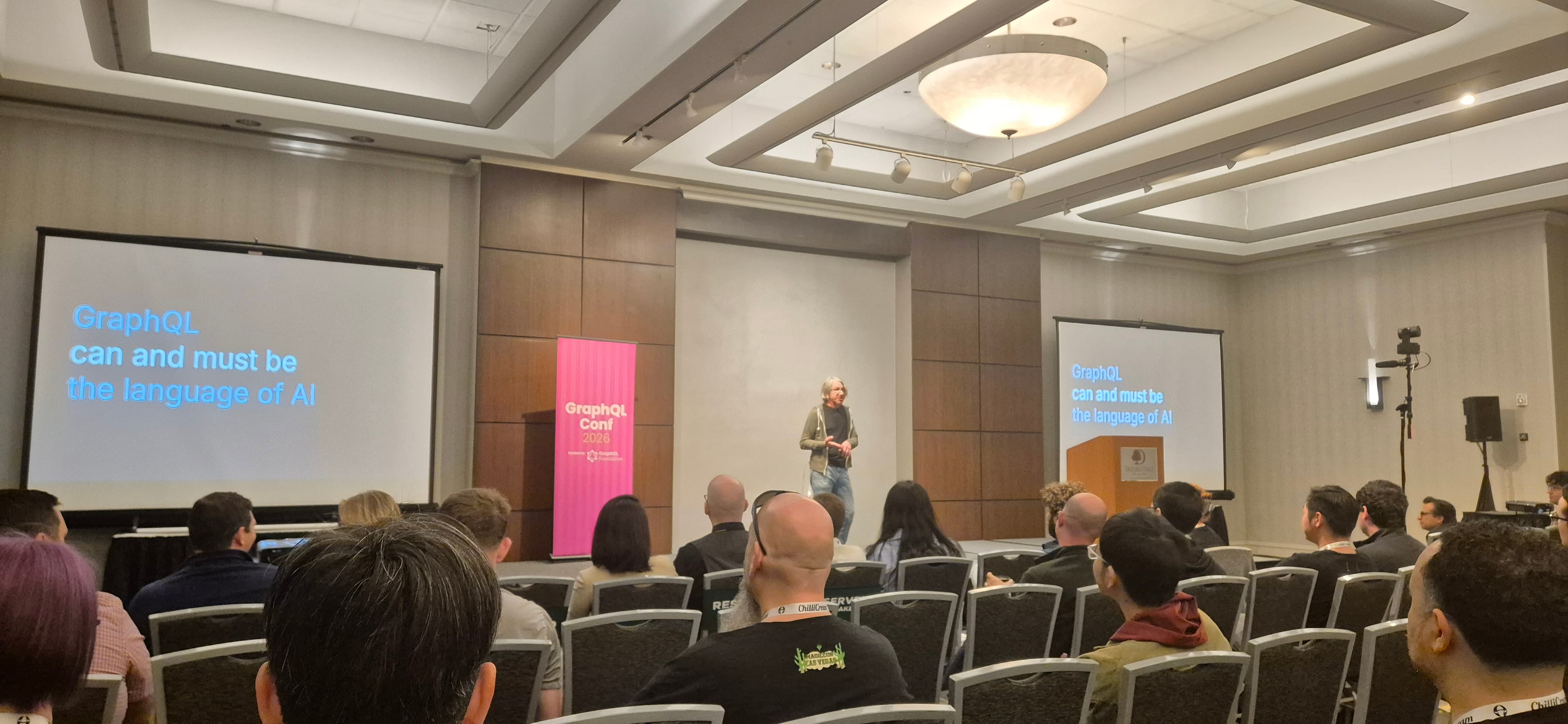 Matt DeBergalis on the keynote stage